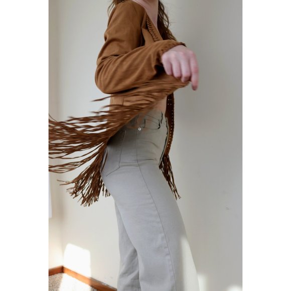 MARFINNO CARAMEL FRINGE JACKET - SIZE L - Picture 2 of 9
